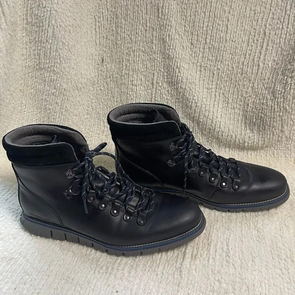 Cole Haan Men's ZeroGrand leather black Waterproof Hiker Boot Style C38230 SZ13M